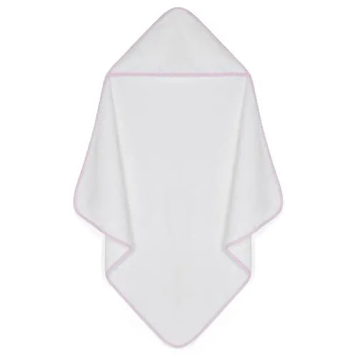 Infant Hooded Towel with Gingham Trim